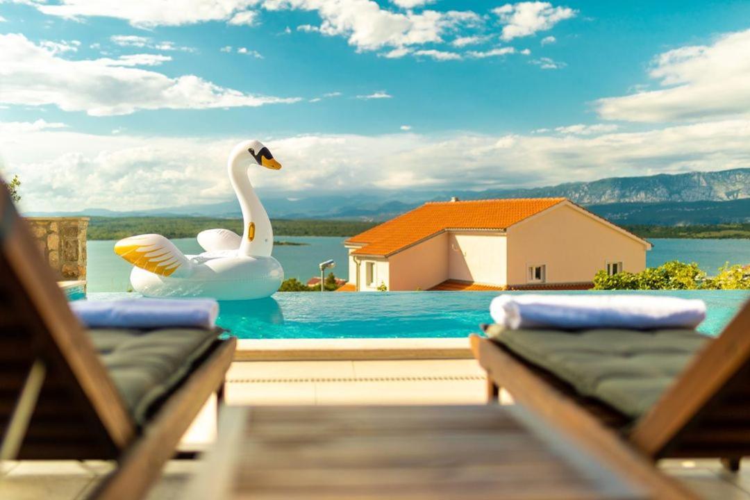 Luxury Villa Allen With Pool Klimno Bagian luar foto